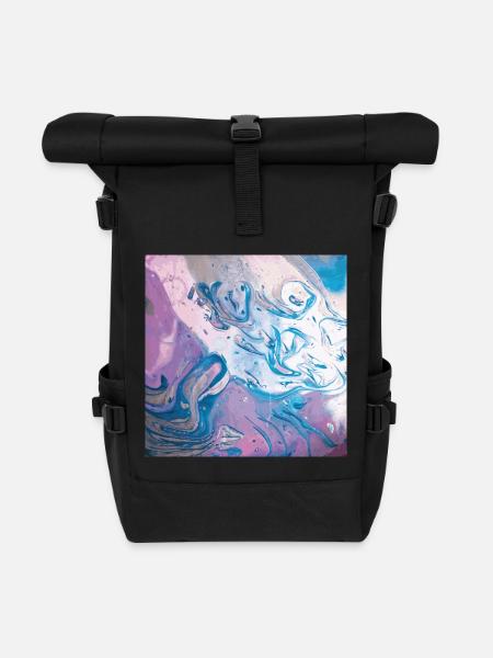 Abstract Space - Roll Top Backpack - black