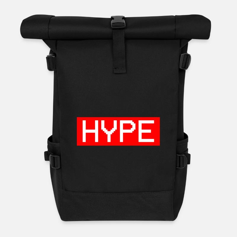 HYPE Geschenk Boxlogo Retro - Rolltop Rucksack - Schwarz
