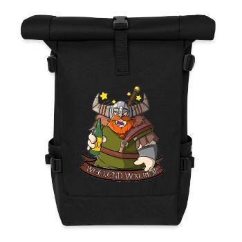 Weekend Warrior - Wikinger mit Bier am Wochenende - Rolltop Rucksack - Schwarz - Vorne