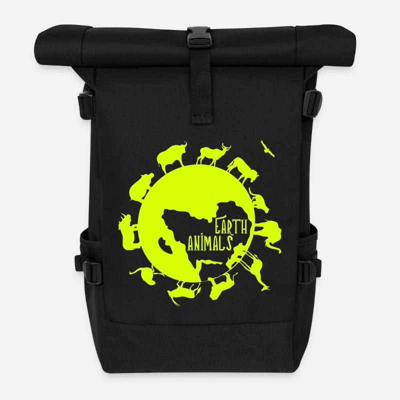 Animaux de la Terre - Notre faune - Sac à dos roll top - noir