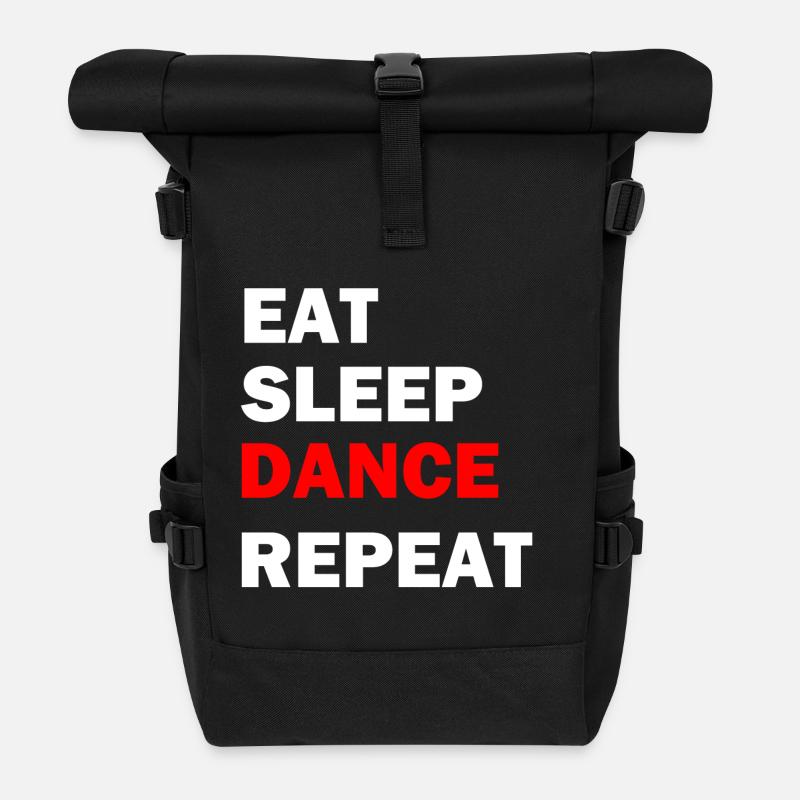 Eat Sleep Dance Répéter - Sac à dos roll top - noir