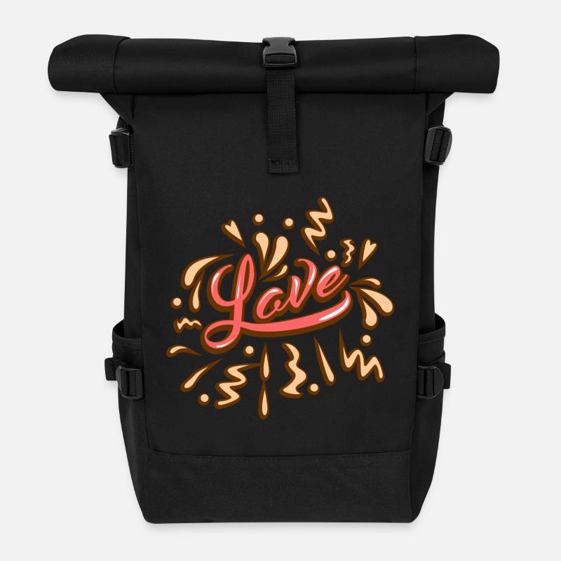 Love Liebe - Rolltop Rucksack - Schwarz