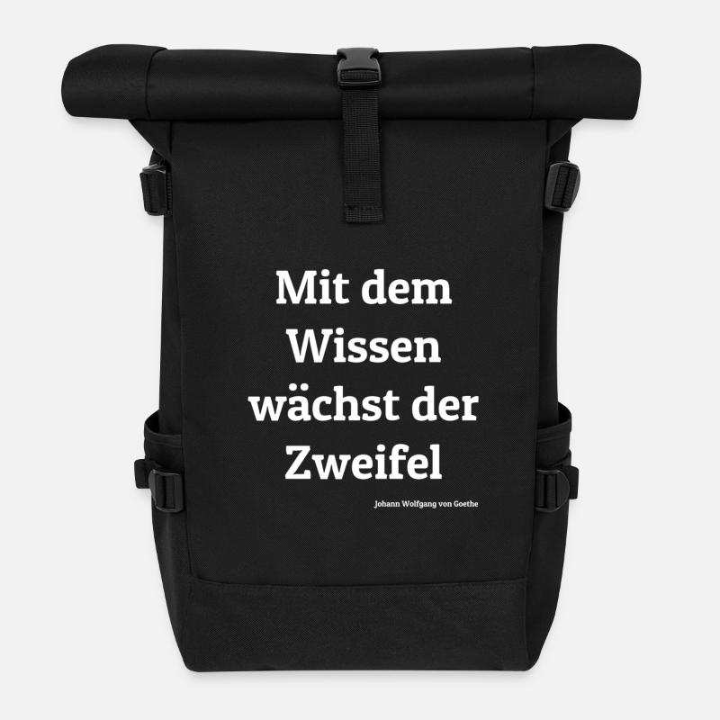 Goethe Citation - Sac à dos roll top - noir