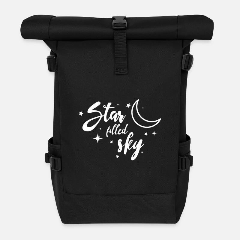 Star Moon Gift Night Sky Espace extra-atmosphérique Tous - Sac à dos roll top - noir