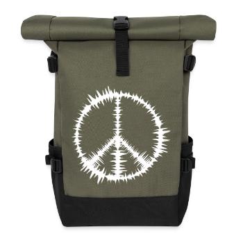 Signes de paix - Sac à dos roll top - olive/noir - Devant