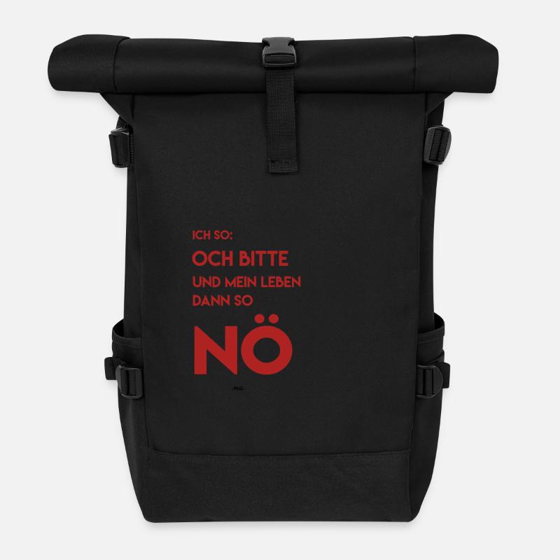 Mein Leben so Nö Geschenkidee verrückt - Rolltop Rucksack - Schwarz