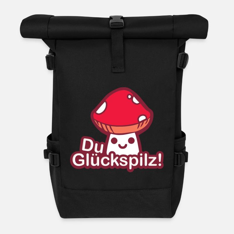Du Glückspilz! Sprüche Spruch Witz Geschenk - Rolltop Rucksack - Schwarz