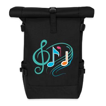 Music - Rolltop Rucksack - Schwarz - Vorne