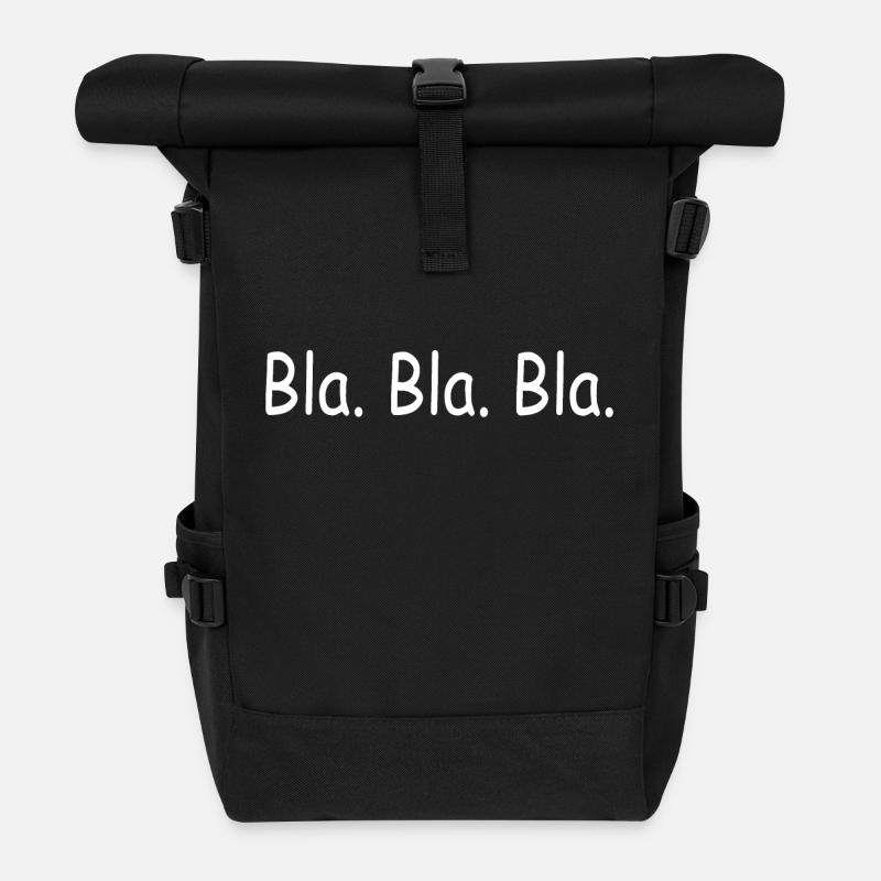 Bla Bla Bla - Rolltop Rucksack - Schwarz