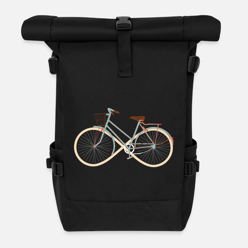 Fahrrad Unendlichkeit - Bikes - Rad - Geschenk - Rolltop Rucksack - Schwarz