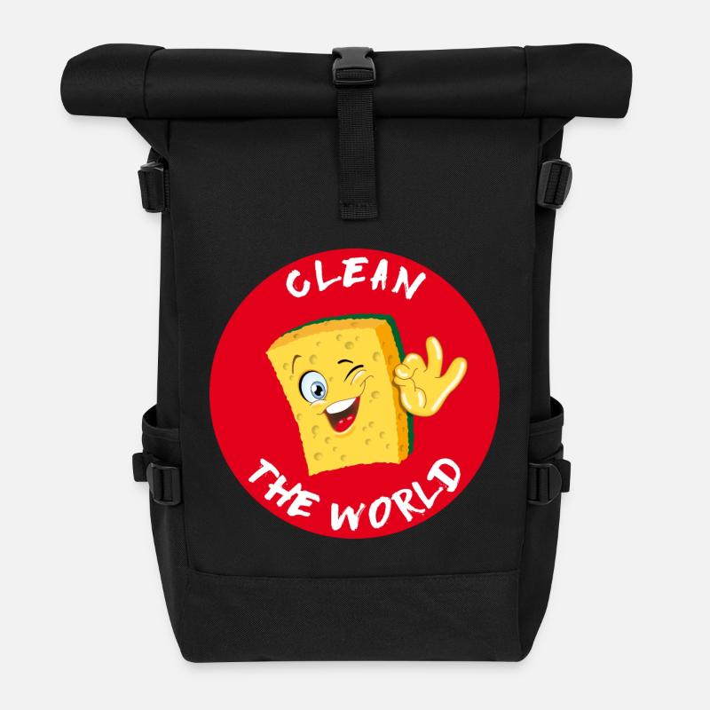 Schwamm - Rolltop Rucksack - Schwarz