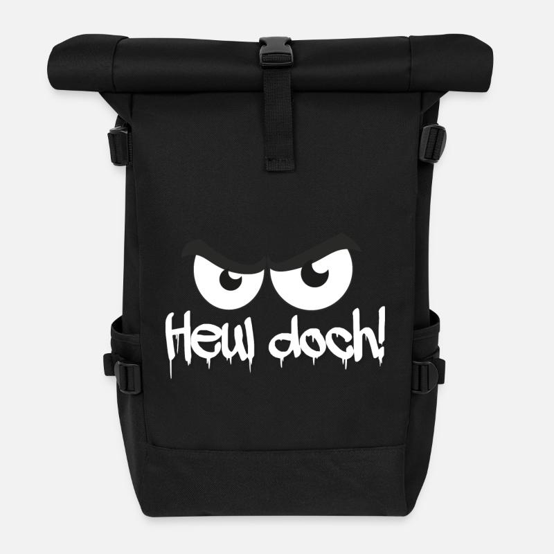 Heul doch! Böser Blick - Rolltop Rucksack - Schwarz