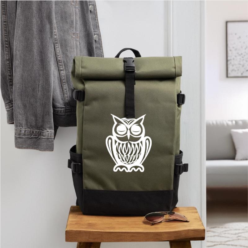 Chillmodus Eule Rolltop Rucksack
