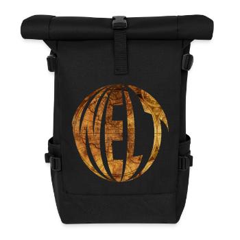 Welt Kugel Weltkugel - Rolltop Rucksack - Schwarz - Vorne