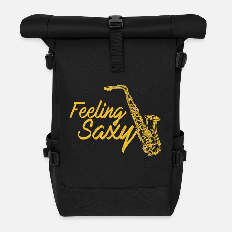 Saxophon - Rolltop Rucksack - Schwarz