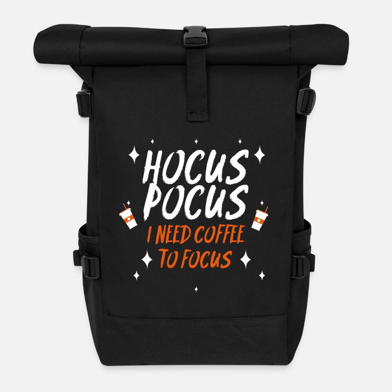 Coffee Hocus Pocus to Focus - Rolltop Rucksack - Schwarz