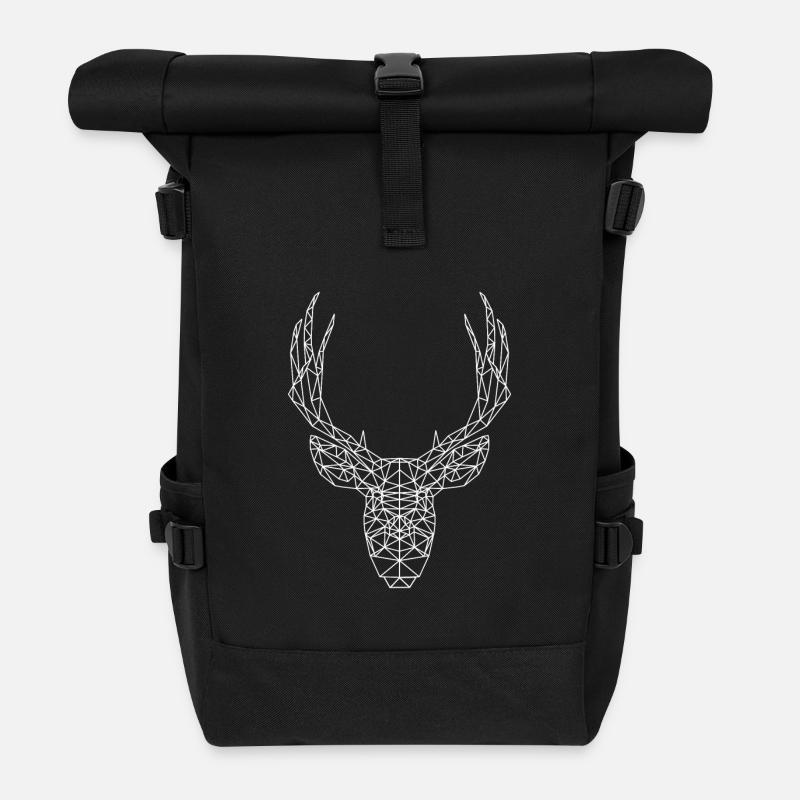 Deer Antlers Deer Wild Animal Gift Idea Style Cool - Roll Top Backpack - black