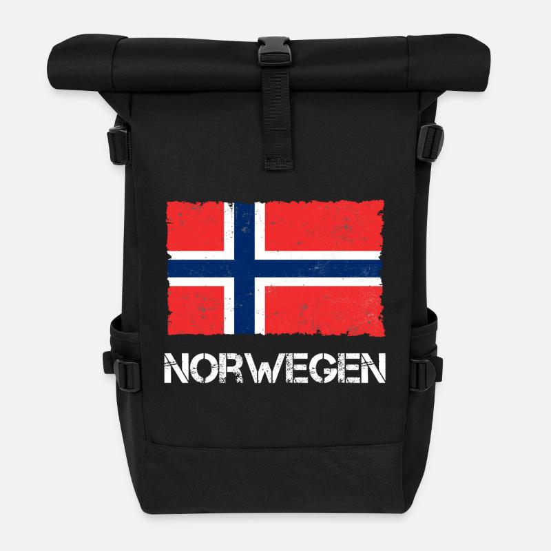 Norvège - Sac à dos roll top - noir