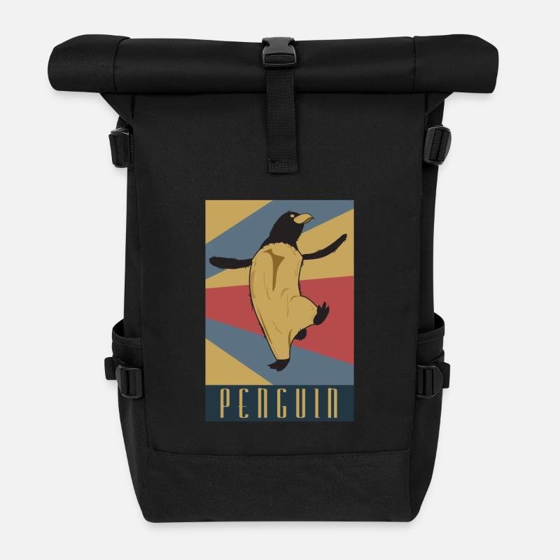 Pinguin - Rolltop Rucksack - Schwarz