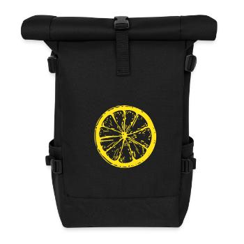 Zitrone - Rolltop Rucksack - Schwarz - Vorne