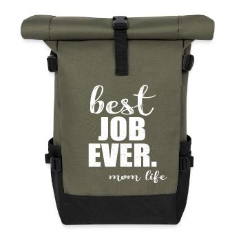 Mama Mutter Muttertag Mom Mommy Mutti Geschenk - Rolltop Rucksack - Olive/Schwarz - Vorne