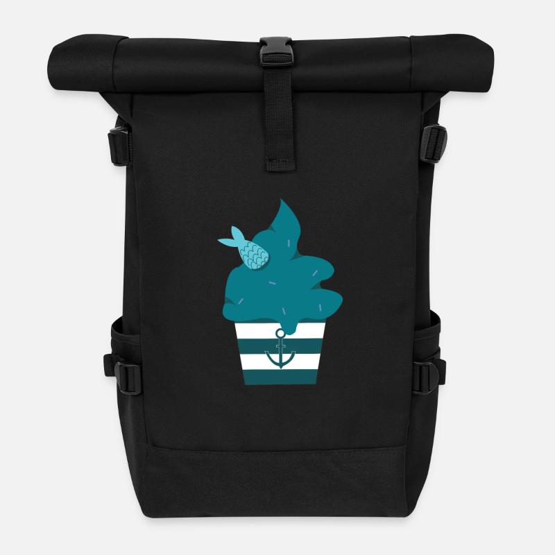 Muffin Fisch - Rolltop Rucksack - Schwarz