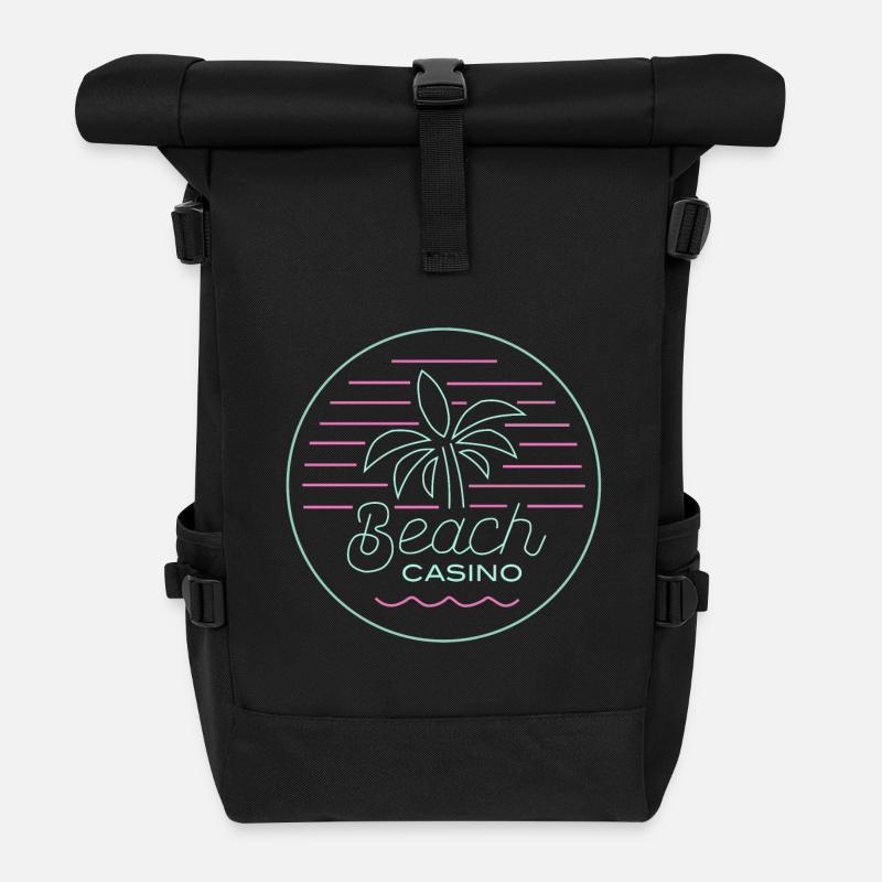 Beach Casino - Rolltop Rucksack - Schwarz