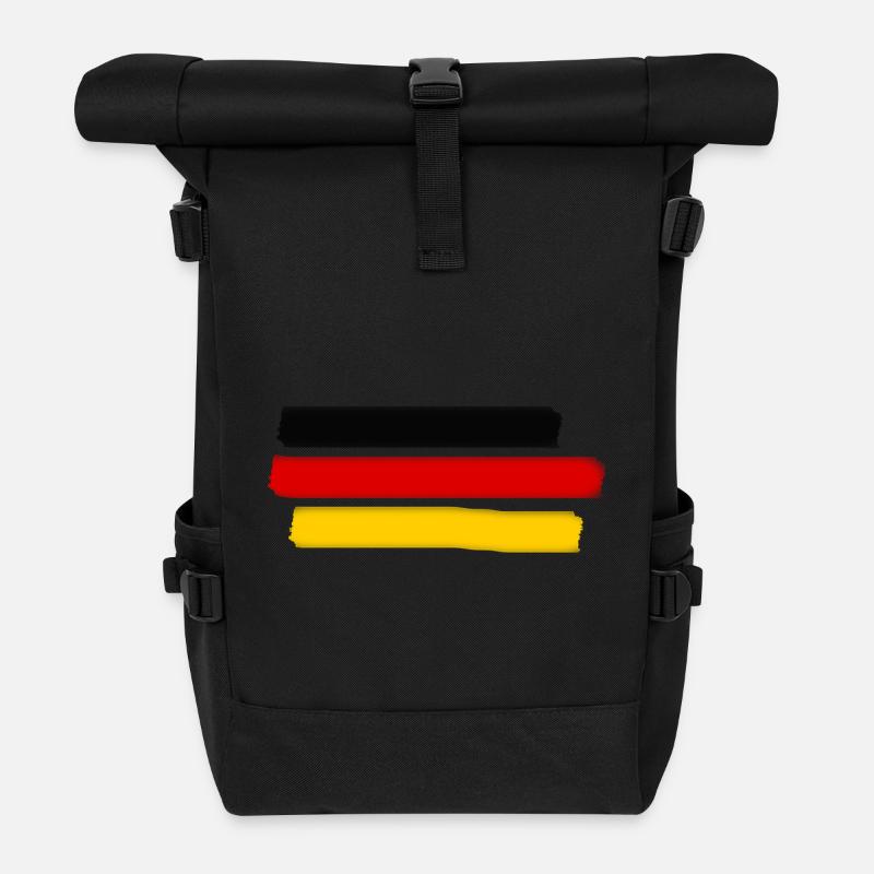 Deutschlandflagge - Rolltop Rucksack - Schwarz