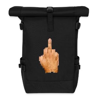 Middle Finger Pixel Censored - Roll Top Backpack - black - Front