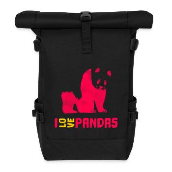 I love pandas - Roll Top Backpack - black - Front