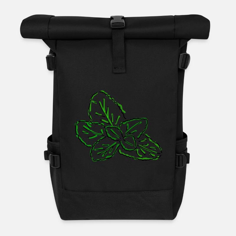 menthe poivrée - Sac à dos roll top - noir