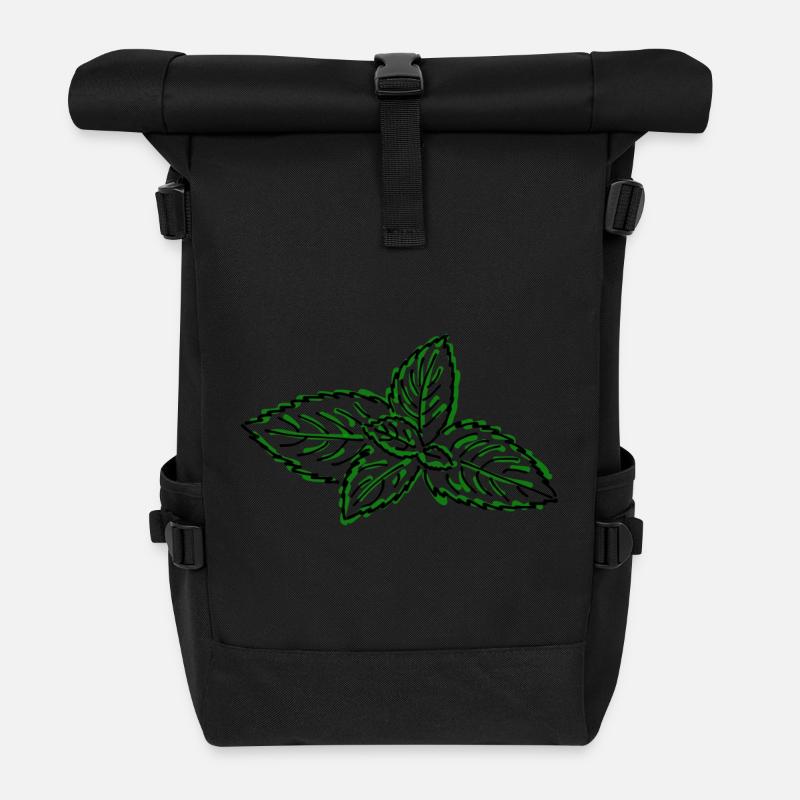 menthe - Sac à dos roll top - noir