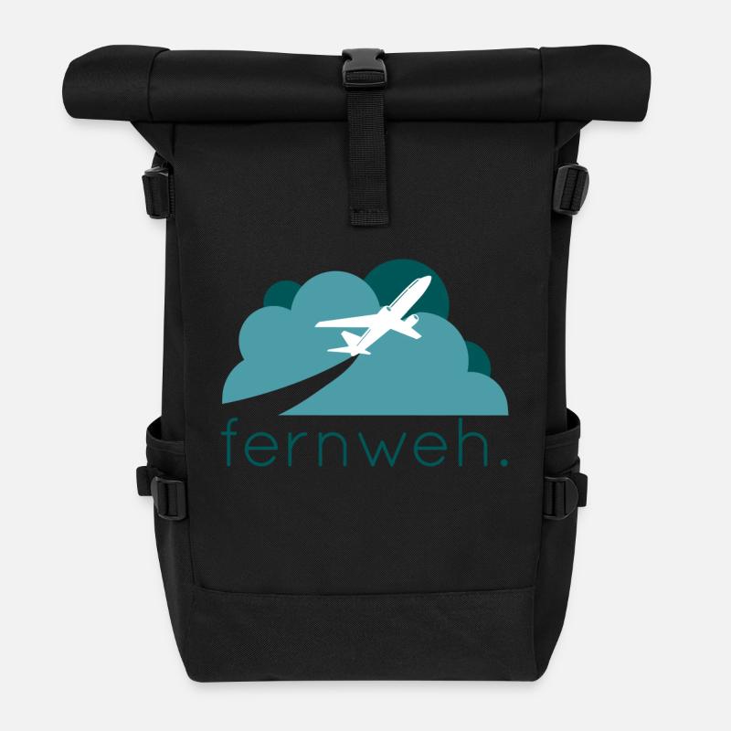 fernweh geschenk idee reisen - Rolltop Rucksack - Schwarz