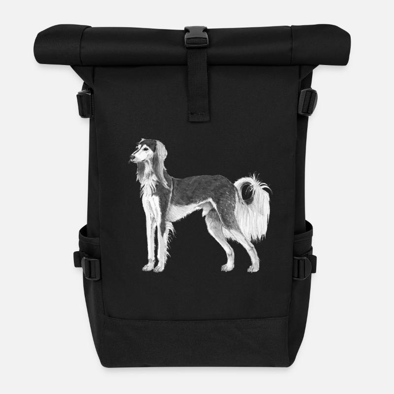 Saluki - Rolltop Rucksack - Schwarz
