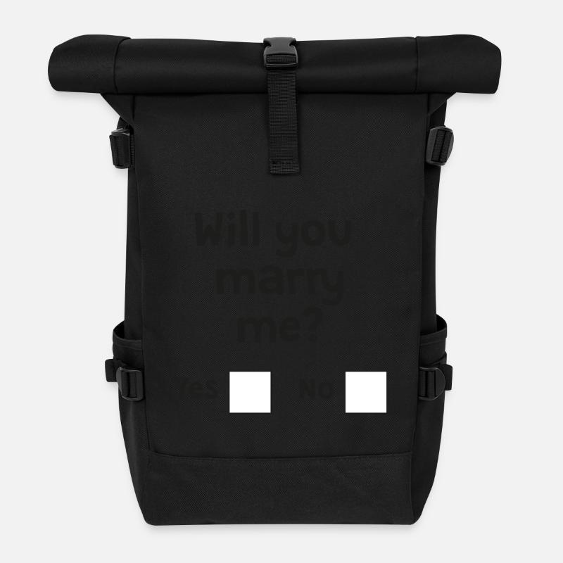 Will you marry me? - Roll Top Backpack - black