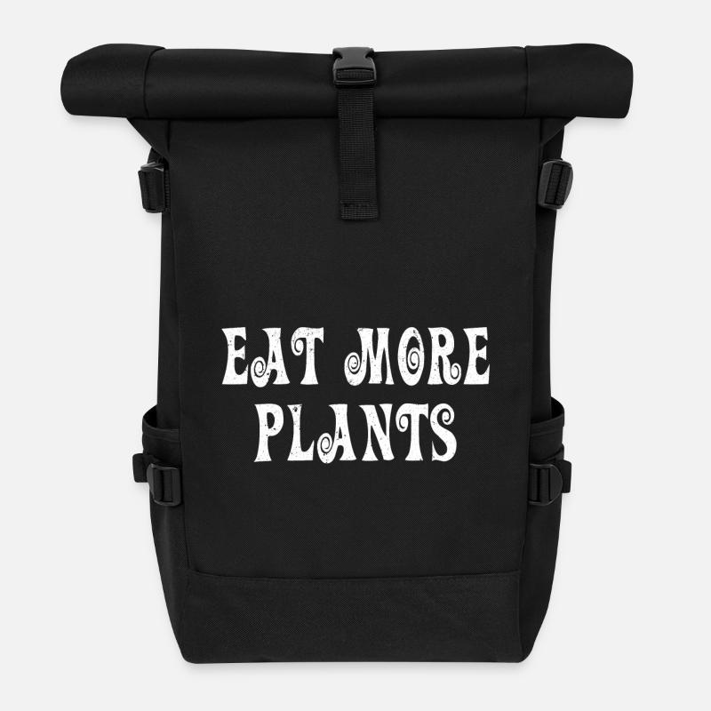 Vegan vegan vegan - Roll Top Backpack - black