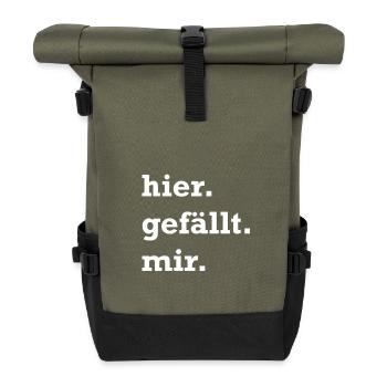 hier gefällt mir. ich mag meine heimat. - Rolltop Rucksack - Olive/Schwarz - Vorne