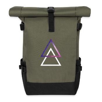 Dreieck - Rolltop Rucksack - Olive/Schwarz - Vorne