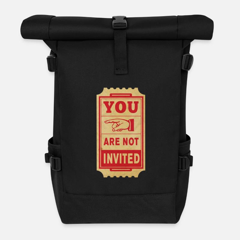 du bist nicht eingeladen - Rolltop Rucksack - Schwarz