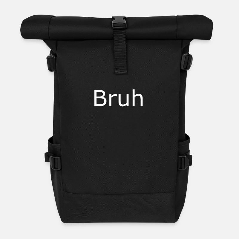 Bruh - Roll Top Backpack - black