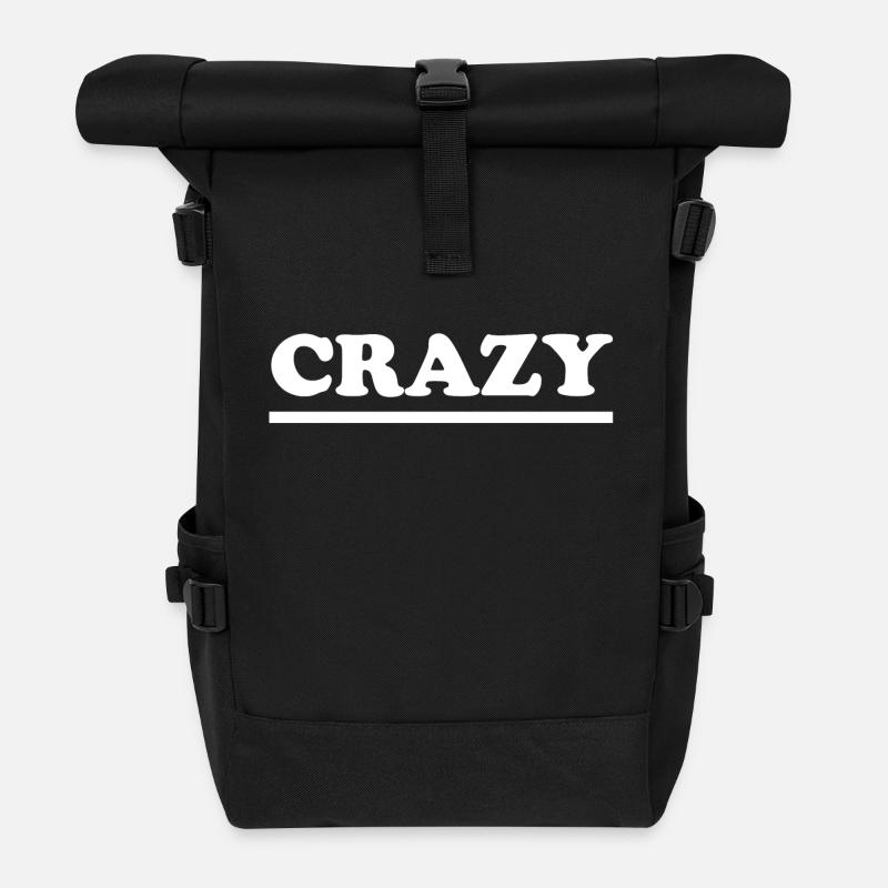 Crazy - Roll Top Backpack - black