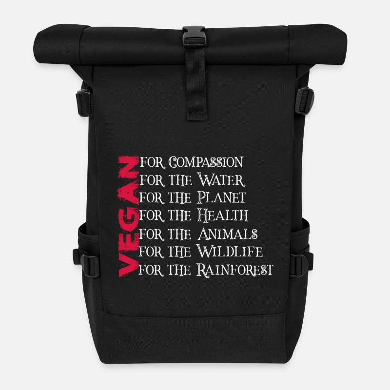 Vegan pour - Sac à dos roll top - noir