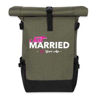 just married 30 years - Roll Top Backpack - olive/black - Front
