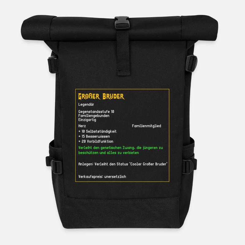 Legendärer Großer Bruder Familie cool Legendär - Rolltop Rucksack - Schwarz