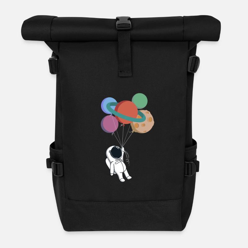 Space Baloons - Rolltop Rucksack - Schwarz