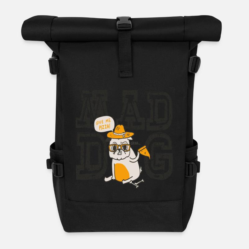 Mad Dog Pizza - Rolltop Rucksack - Schwarz