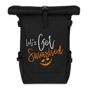 Halloween Kürbis Geschenk Laterne Süßes Saures - Rolltop Rucksack - Schwarz - Vorne