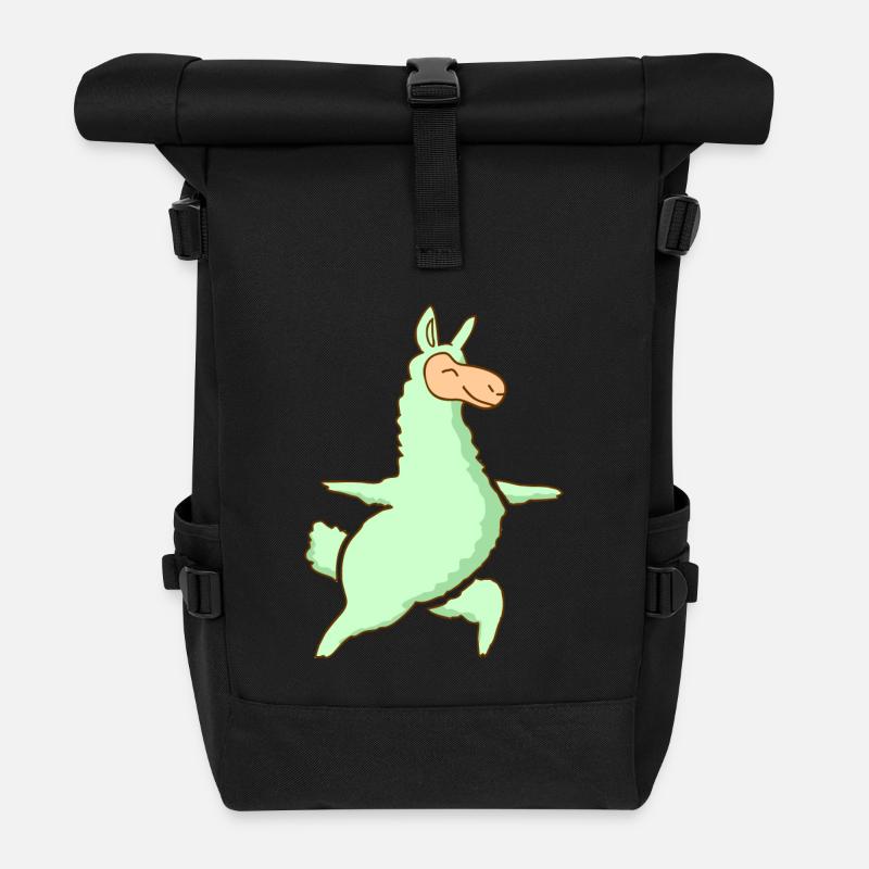 Lama - Rolltop Rucksack - Schwarz