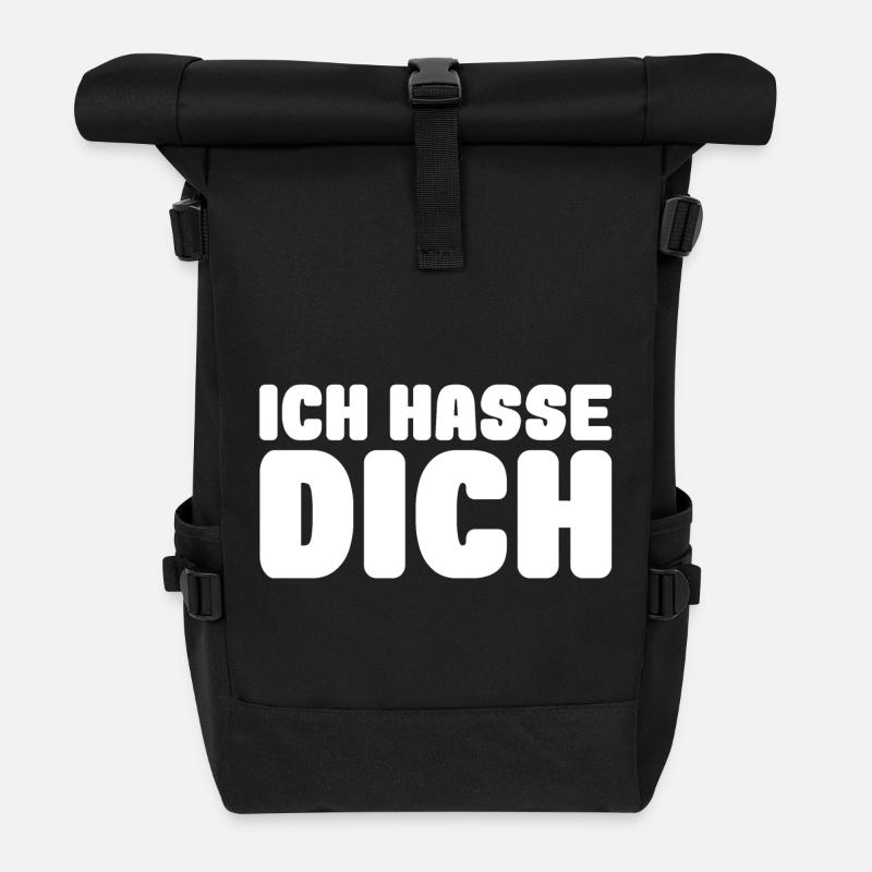 ich hasse dich - Rolltop Rucksack - Schwarz