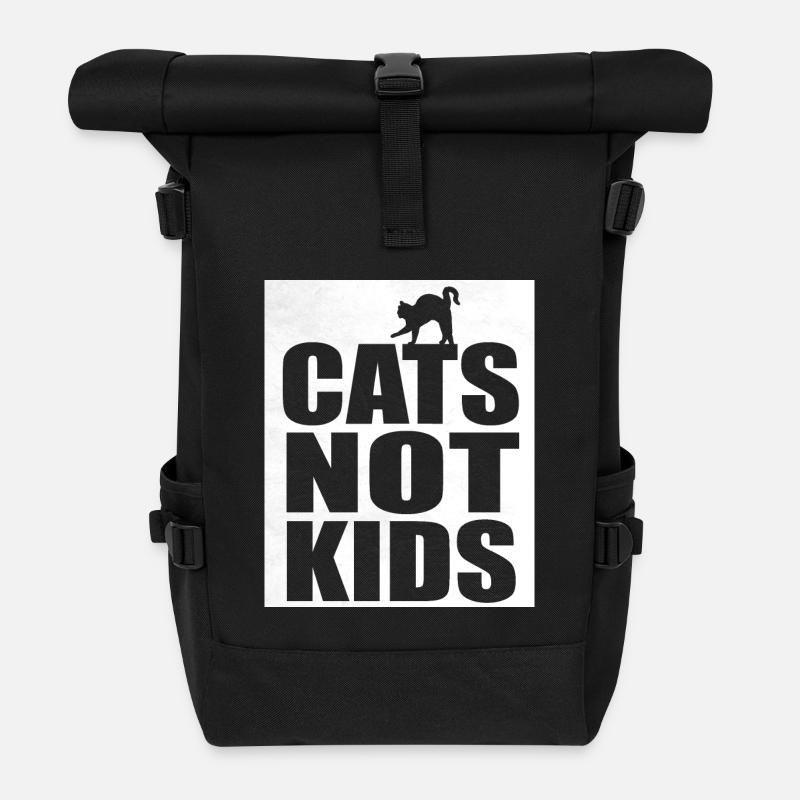Katze Katzen Sprüche - Rolltop Rucksack - Schwarz